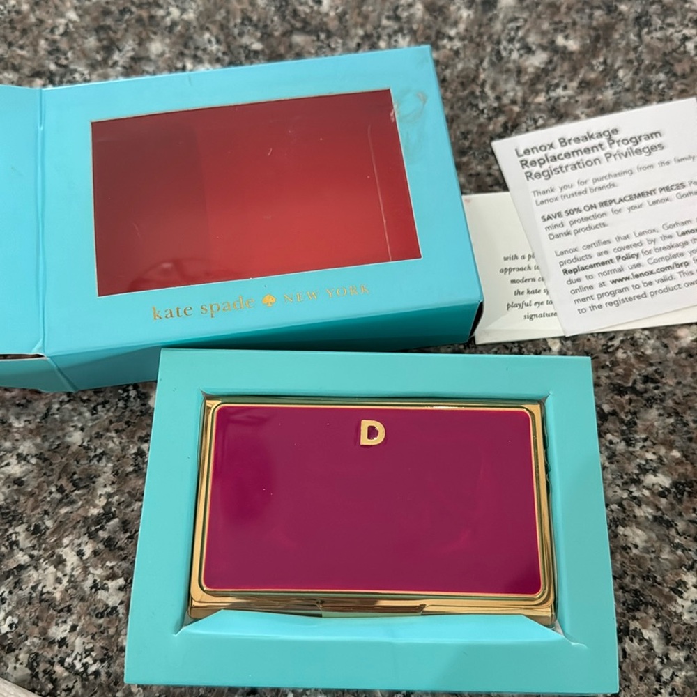 NIB Kate Spade “D” One In A Million Card Holder